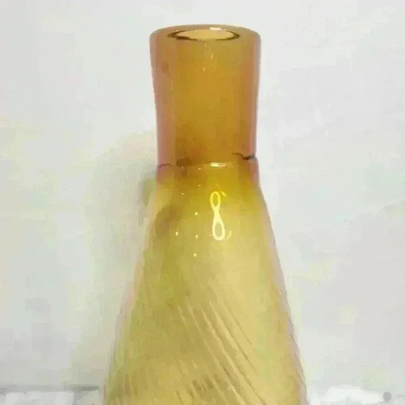 Amber Swirl Mid Century large glass floor vase - Picture 6 of 8